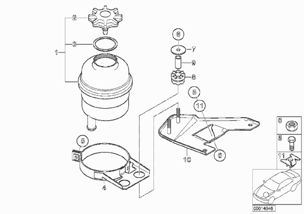 Масляный резервуар/детали для BMW E46 316i 1.6 M43 (схема запчастей)