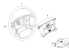 Рулевое колесо с НПБ Smart для BMW E83 X3 2.0i N46 (схема запасных частей)