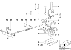 Механизм переключения передач АКПП для BMW E36 318i M40 (схема запасных частей)