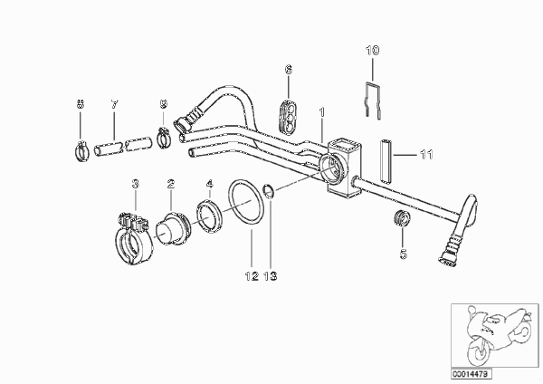 Распределитель топлива/регулят.давления для BMW 259S R 1100 RS 93 (0411,0416) 0 (схема запчастей)