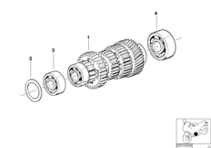 Промежуточный вал 5-ступенчатой КПП для BMW 259R R 1100 R 94 (0402,0407) 0 (схема запасных частей)