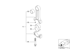 Шатун кривошипно-шатунного механизма для BMW E46 320d M47 (схема запасных частей)