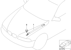 Перемычка соединения капота с массой для BMW E46 325Ci M54 (схема запасных частей)