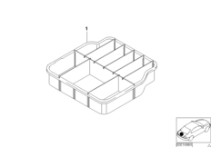 Поддон багажного отделения универсальный для BMW E34 525ix M50 (схема запасных частей)