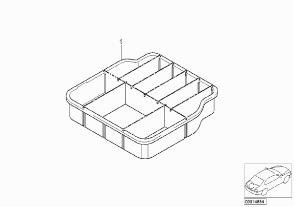 Поддон багажного отделения универсальный для BMW E34 525i M50 (схема запчастей)