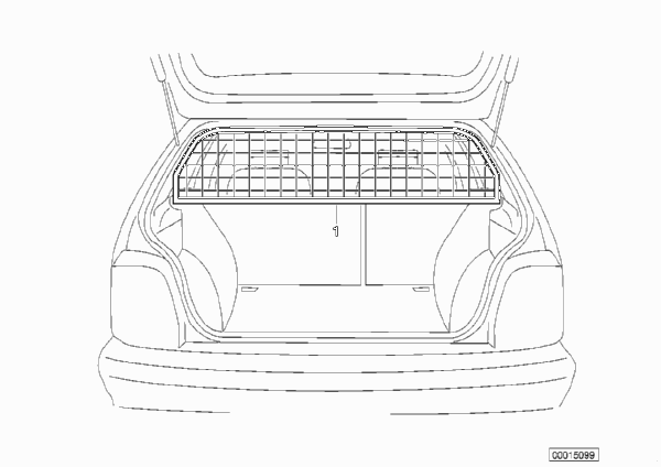 Разделительная решетка багажн.отделения для BMW E83N X3 2.5si N52N (схема запчастей)