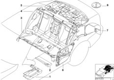 Звукоизоляция Зд для BMW E39 530d M57 (схема запасных частей)