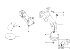 Подвеска двигателя/демпфер для BMW Z3 Z3 2.8 M52 (схема запасных частей)