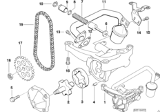 Смазочная система/маслян.насос с прив. для BMW E36 328i M52 (схема запасных частей)