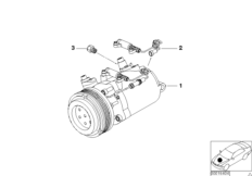 RP компрессор кондиционера для BMW Z3 Z3 2.2i M54 (схема запасных частей)