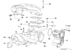 Система впуска для BMW Z3 Z3 1.9 M44 (схема запасных частей)