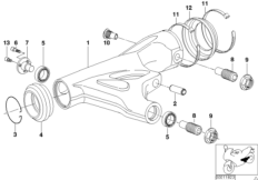 Качающийся рычаг заднего колеса для BMW 259S R 1100 S 98 (0422,0432) 0 (схема запасных частей)