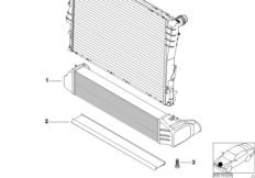 Система охлаждения наддувочного воздуха для BMW E46 320d M47 (схема запасных частей)