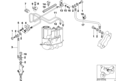 Трубопровод тормозного привода c ABS Зд для BMW 89V3 K 1200 LT 99 (0545,0555) 0 (схема запасных частей)