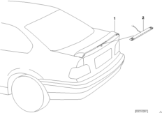 Задний спойлер с фонарем стоп-сигнала для BMW E36 325tds M51 (схема запасных частей)