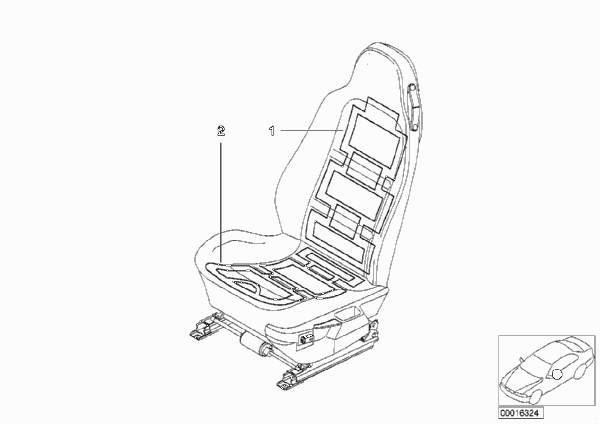 обогрев сиденья для BMW Z3 Z3 2.2i M54 (схема запчастей)