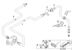 Трубопровод тормозн.привода Зд ABS/ASC+T для BMW E36 318i M43 (схема запасных частей)