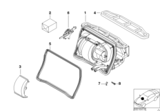 Детали корпуса отопителя Behr для BMW E46 318td M47N (схема запасных частей)