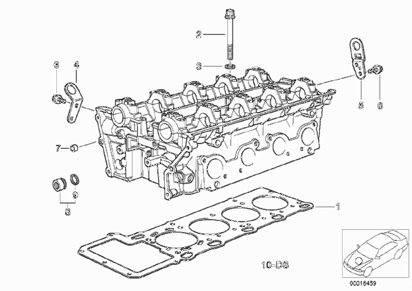 Головка блока цилиндров-доп.элементы для BMW E39 540i M62 (схема запчастей)
