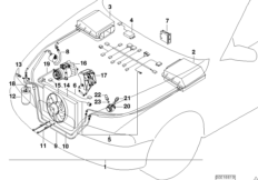Детали кондиционера Economic для BMW E39 525tds M51 (схема запасных частей)