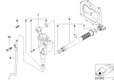 Система вентиляц.картера/маслоотделитель для BMW E39 540i M62 (схема запасных частей)