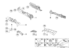 Облицовка панели приборов Нж для BMW Z3 Z3 3.0i M54 (схема запасных частей)