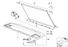 Полка/солнцезащитная штора для BMW E32 750i M70 (схема запасных частей)