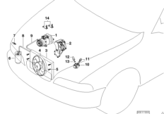 Детали кондиционера Economic II для BMW E36 316i M43 (схема запасных частей)