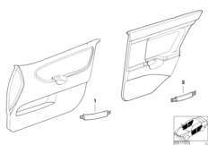 Индивид. дверные ручки с приводом кожа для BMW E36 325i M50 (схема запасных частей)