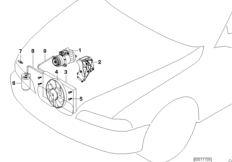 Детали кондиционера Economic II для BMW E36 325td M51 (схема запасных частей)
