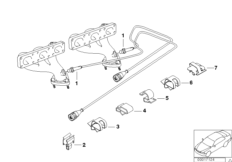 Лямбда-зонд/дополнительные элементы для BMW Z3 Z3 2.8 M52 (схема запасных частей)