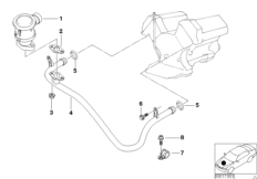 Воздушный нагнетатель сист. нейтрал.ОГ для BMW E38 735i M62 (схема запасных частей)