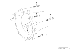 Крепление коробки передач для BMW E46 330xd M57 (схема запасных частей)