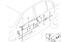 Жгуты проводов двери для BMW E36 323i M52 (схема запасных частей)