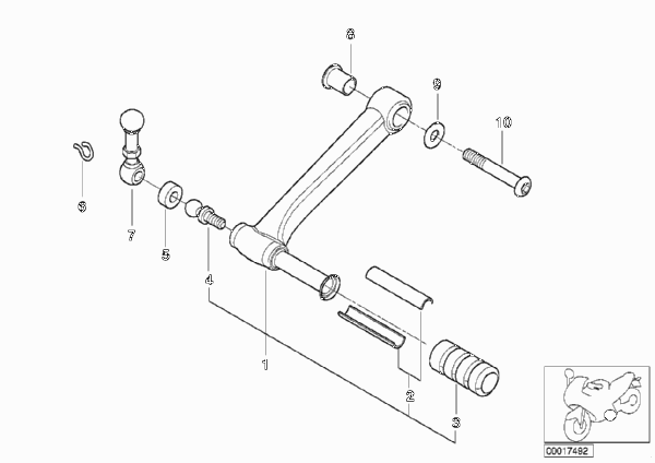 Наружные детали механизма ПП/рычаг ПП для BMW 259S R 1100 S 98 (0422,0432) 0 (схема запчастей)