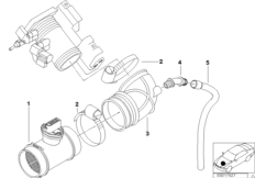 Расходомер воздуха для BMW Z3 Z3 1.9 M43 (схема запасных частей)