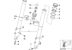 Напр.труба/перемычка вилки Нж для BMW 259S R 1100 S 98 (0422,0432) 0 (схема запасных частей)