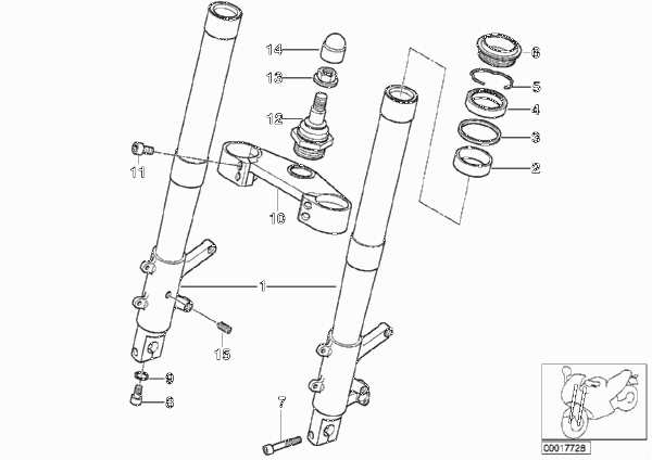 Напр.труба/перемычка вилки Нж для BMW 259S R 1100 S 98 (0422,0432) 0 (схема запчастей)