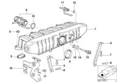 Система впуска для BMW E36 325i M50 (схема запасных частей)