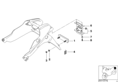 Кронштейн номерного знака/боковые фонари для BMW K41 K 1200 RS 01 (0547,0557) 0 (схема запасных частей)