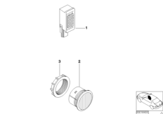 Детали устройства громкой связи для BMW E46 320d M47N (схема запасных частей)