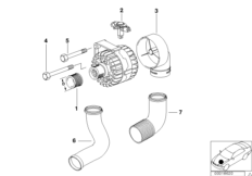 Детали генератора 90 А Bosch для BMW E46 320i M52 (схема запасных частей)