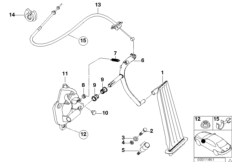 Привод педали акселератора/тросик для BMW E46 328Ci M52 (схема запасных частей)