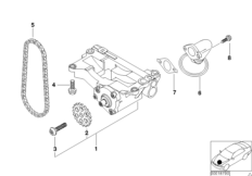 Смазочная система/маслян.насос с прив. для BMW E38 730d M57 (схема запасных частей)