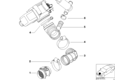 Расходомер воздуха для BMW E46 328Ci M52 (схема запасных частей)