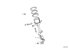 Шатун кривошипно-шатунного механизма для BMW E9 2.5CS M30 (схема запасных частей)