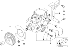 ТНВД дизельного двигателя для BMW E39 520d M47 (схема запасных частей)