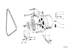 Детали генератора для BMW E9 3.0CS M30 (схема запасных частей)