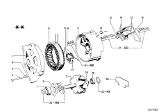 Детали генератора для BMW E9 3.0CS M30 (схема запасных частей)