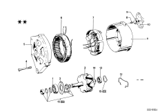 Детали генератора для BMW E9 3.0CSi M30 (схема запасных частей)